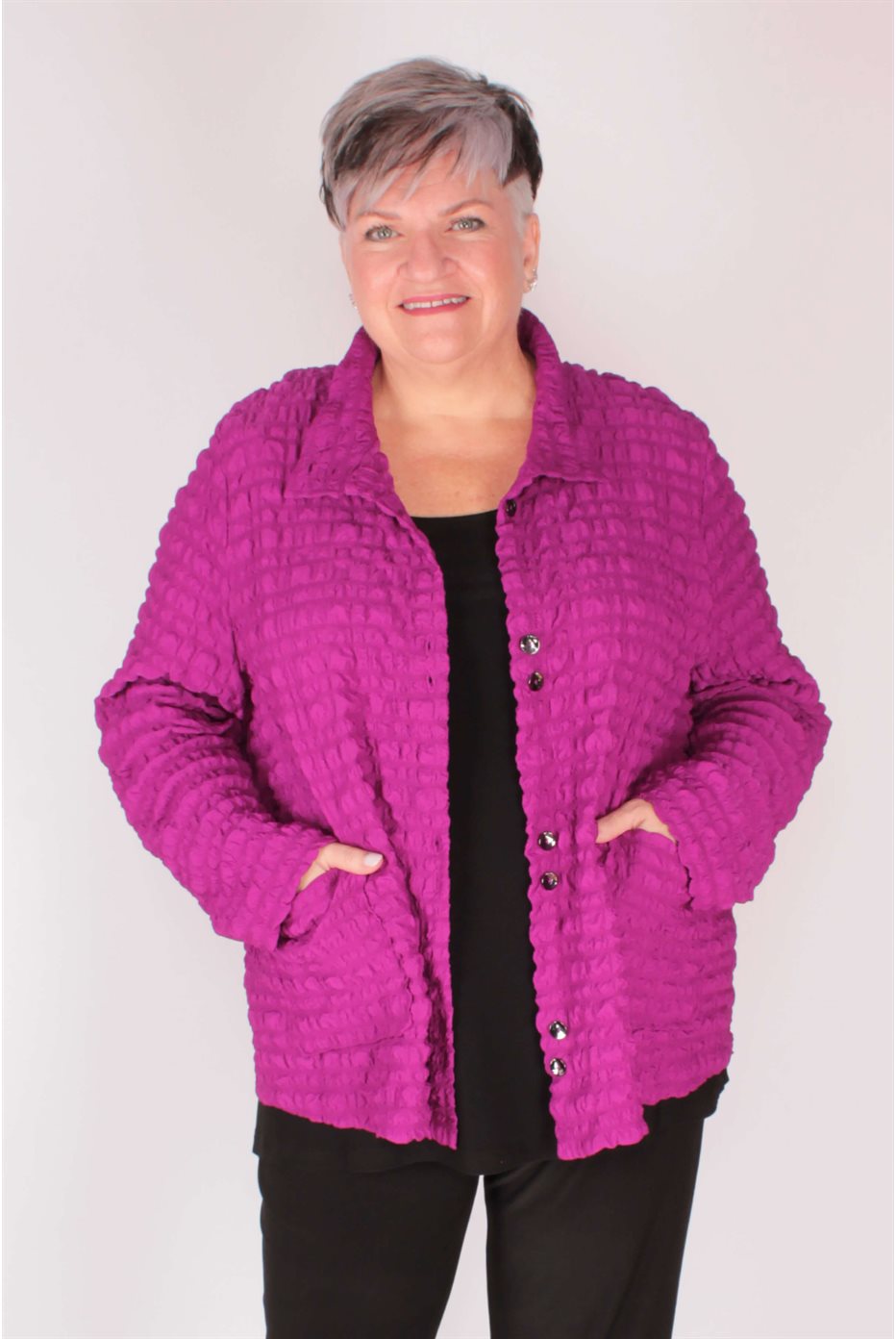 Quilted Jacket with High Neck Collar